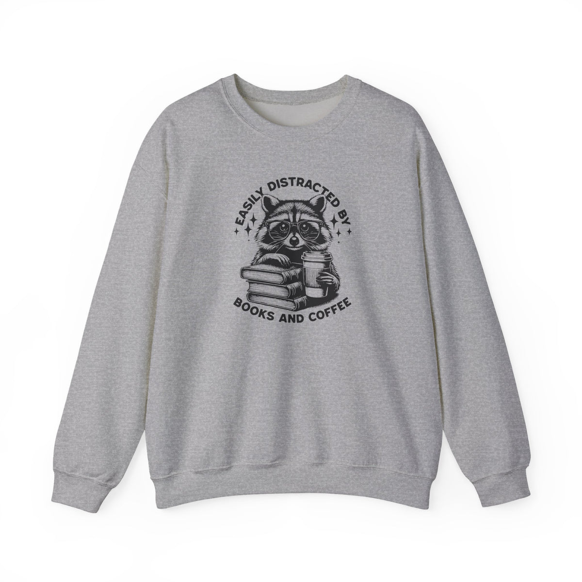 Easily Distracted By Coffee and Books Crewneck Sweatshirt