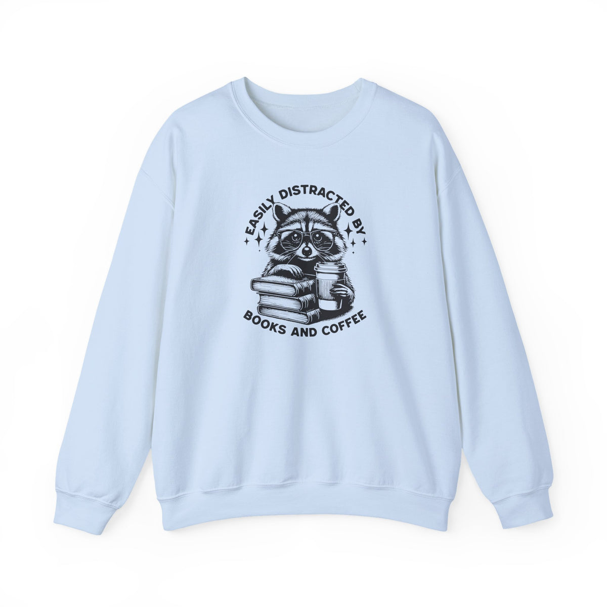 Easily Distracted By Coffee and Books Crewneck Sweatshirt