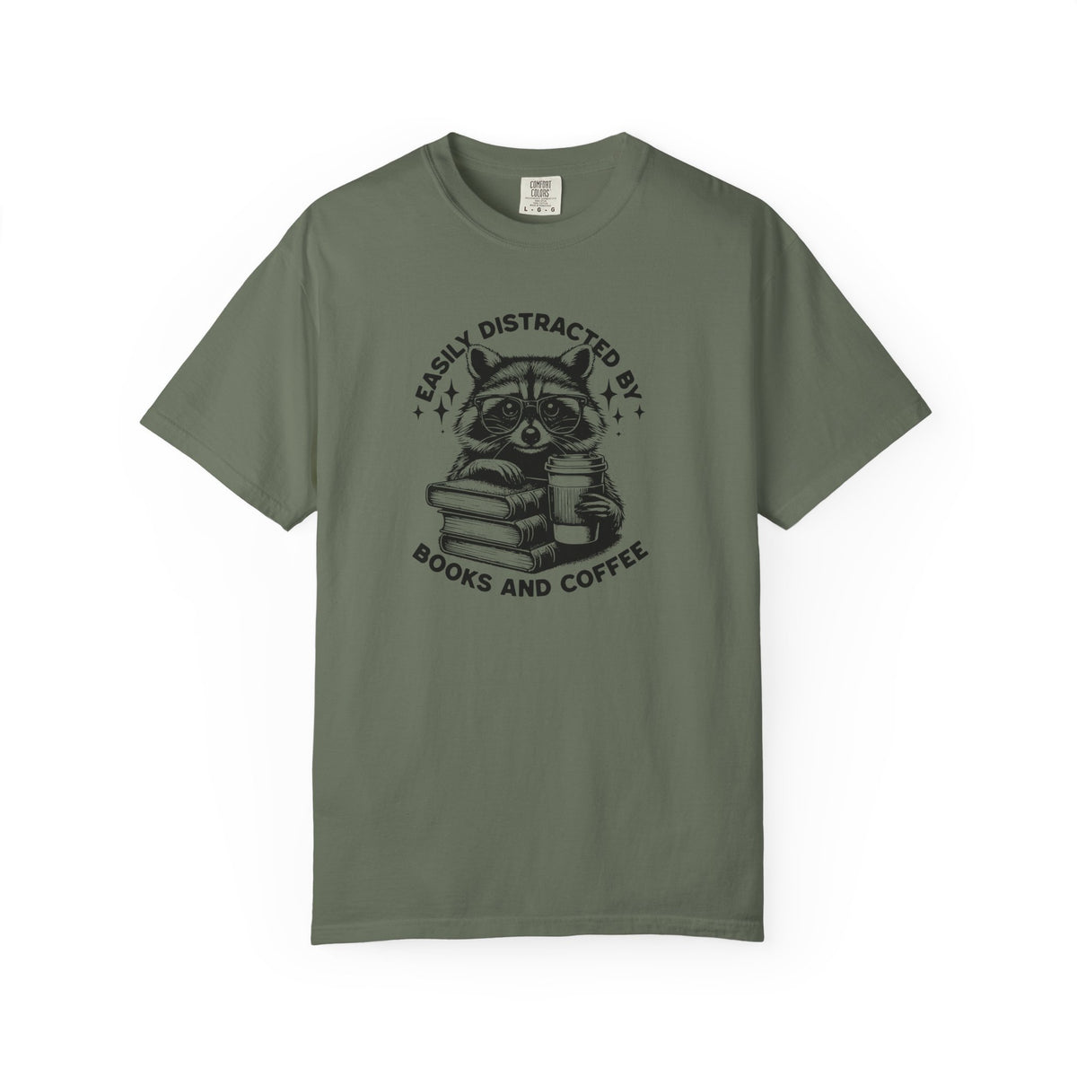 Easily Distracted By Books And Coffee Comfort Colors T-shirt