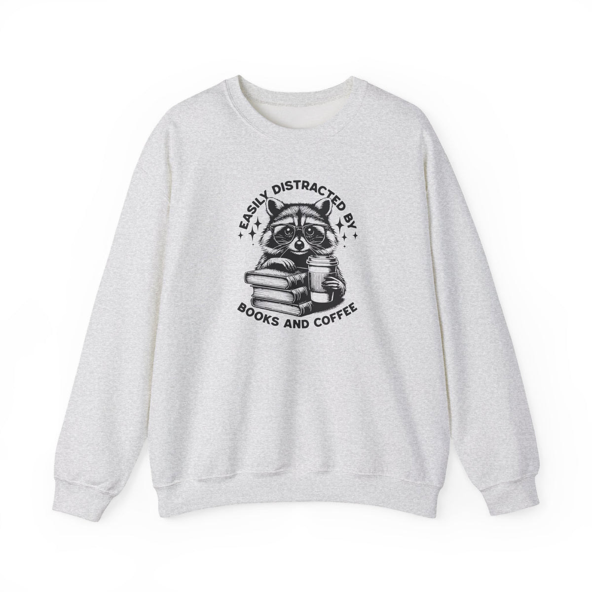 Easily Distracted By Coffee and Books Crewneck Sweatshirt