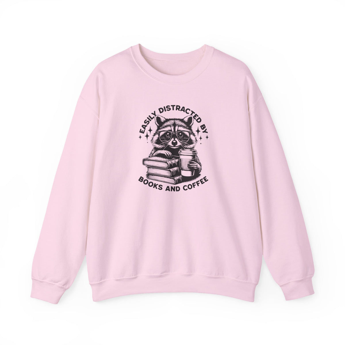 Easily Distracted By Coffee and Books Crewneck Sweatshirt