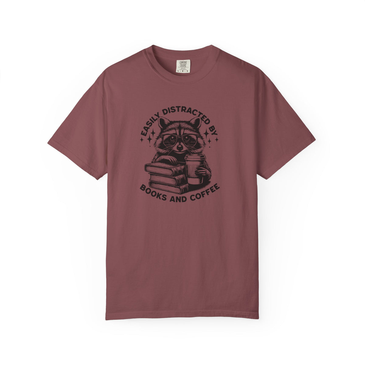 Easily Distracted By Books And Coffee Comfort Colors T-shirt